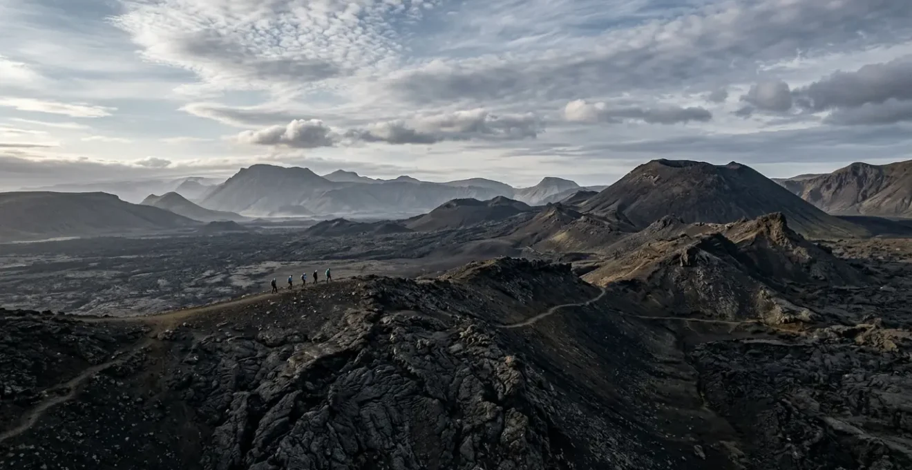 Vue spectaculaire du paysage volcanique désertique du Piton de la Fournaise à La Réunion