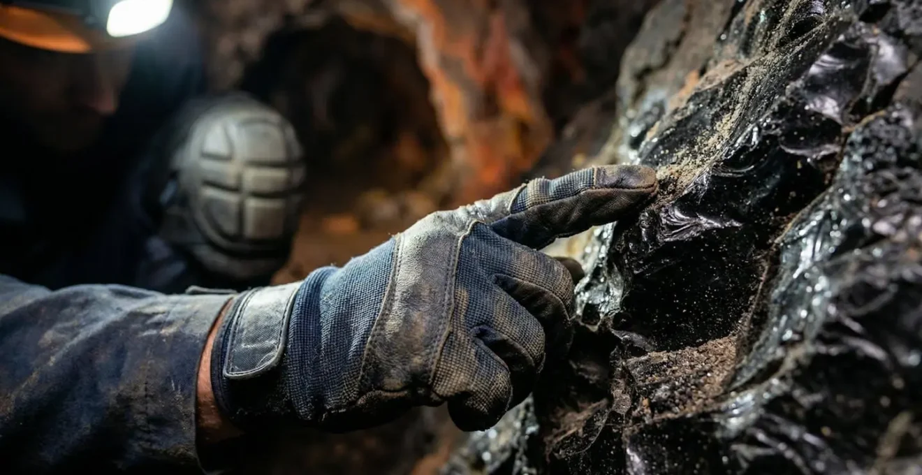 Gros plan sur les équipements de protection pour l'exploration de tunnels de lave
